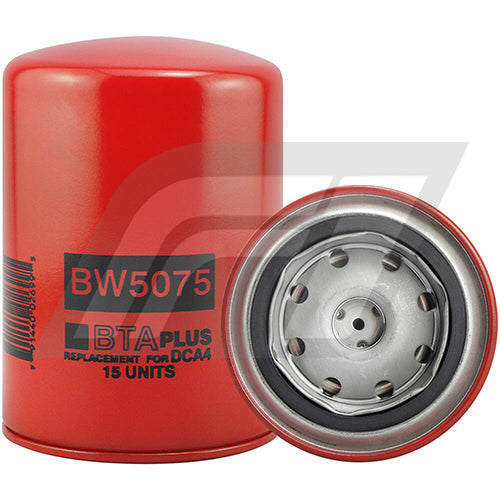 BW5075 Filtro Refrigerante Baldwin Cummins Equipos Reemplaza Cummins 3318318 24075 P552075 WF2075