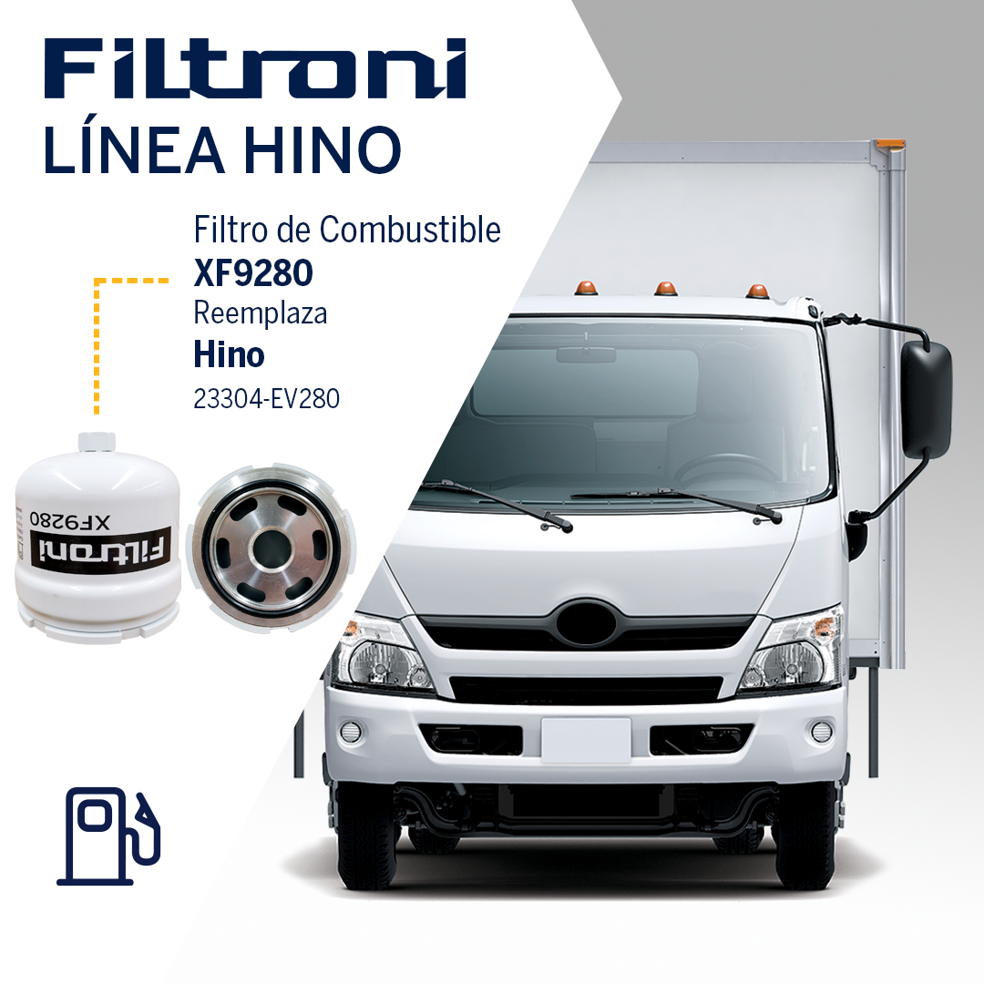 XF9280 FILTRONI Filtro de Combustible Camiones Hino Dutro Numeros de Parte OEM 23304EV280