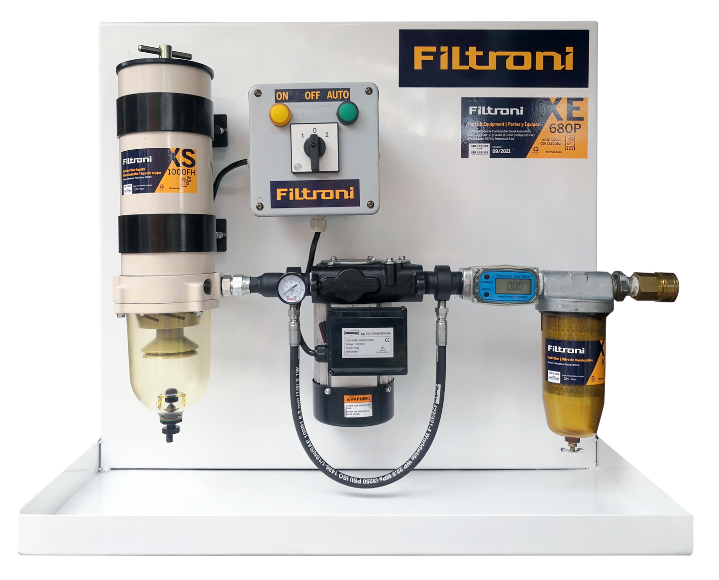 XE680P FILTRONI Sistema Pulidor Automatico de 680 LPH para Combustible Diesel 110V AC con Temporizador
