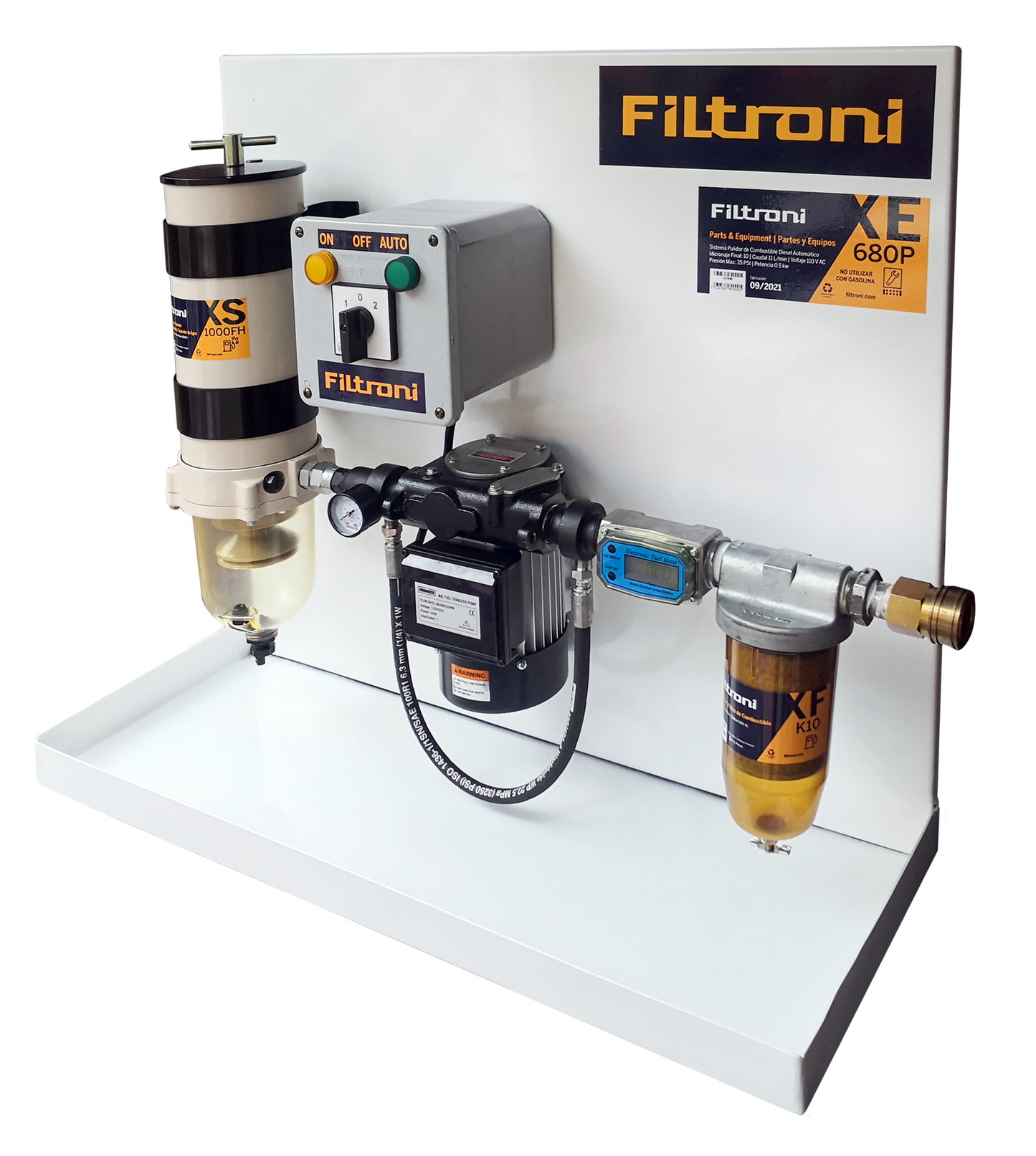 XE680P FILTRONI Sistema Pulidor Automatico de 680 LPH para Combustible Diesel 110V AC con Temporizador