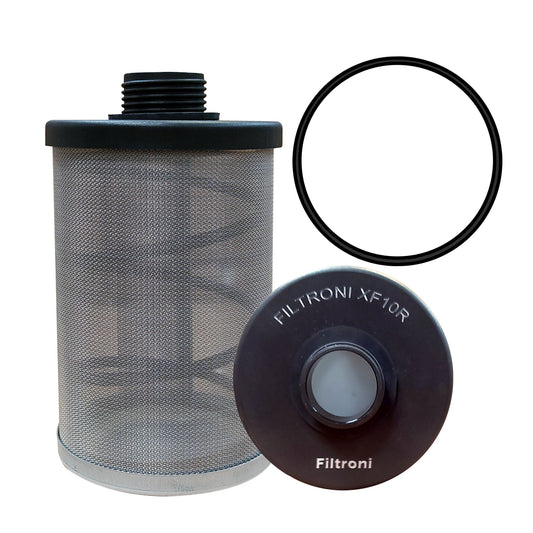 XF10R FILTRONI Filtro de Combustible de Malla Metálica Reusable. Aplica en PortaFiltro XF10A Numeros de Parte OEM PF10 24043 LFF3520 P550024