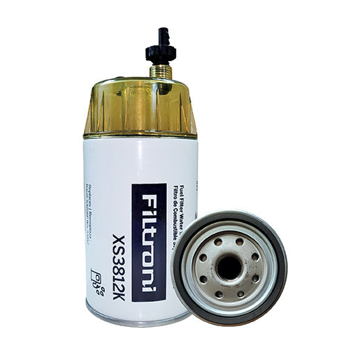 XS3812K FILTRONI Kit Filtro Combustible Separador de Agua Incluye Vaso (Tazon) 30 mic Camiones Freightliner Bussines Class M2 106, 112 Numeros de Parte OEM Alliance ABP/N122-S3226P 33812 FS19593 + Vaso XE0063S