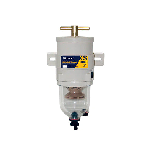 XS500FG FILTRONI PortaFiltro  de Combustible Separador de Agua tipo Turbina 60 GPH para Motores Diesel 300 HP Max Numeros de Parte OEM Parker Racor 500FG  (Incluye elemento XS2010)